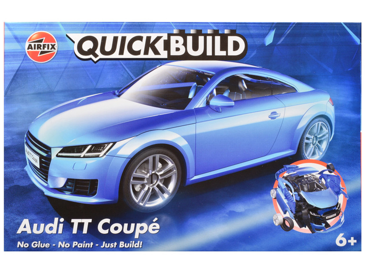Skill 1 Model Kit Audi TT Coupe Blue Snap Together Snap