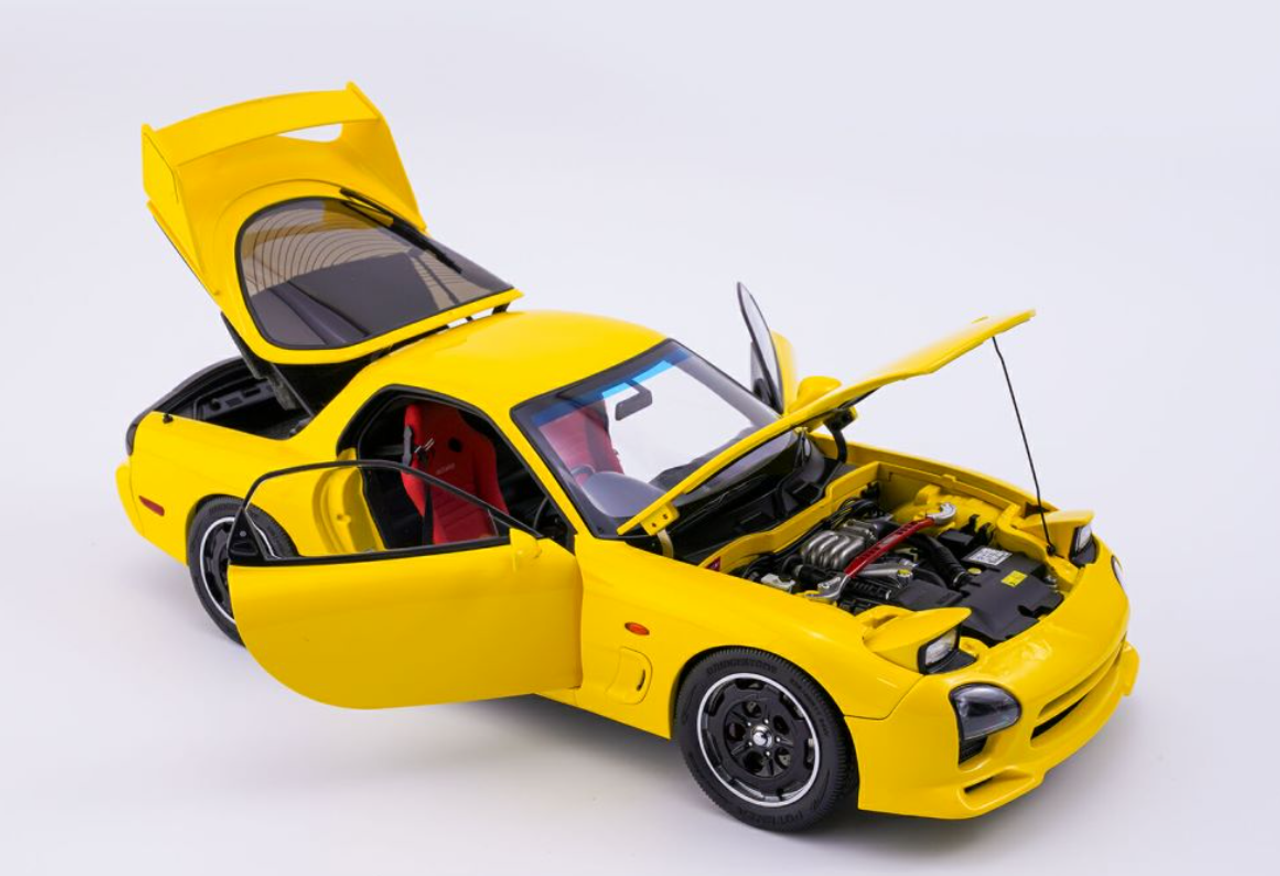 POLAR MASTER RX-7 黄 1/18 1/18 Polar Master Mazda RX-7 RX7 Speed (Yellow) Diecast Car