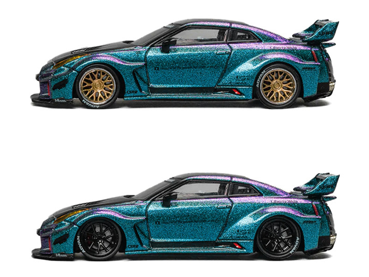 1/64 CM Model Nissan Skyline GT-R GTR R35 LBWK 35GT-RR (Chameleon Purple with Carbon) Diecast Car Model