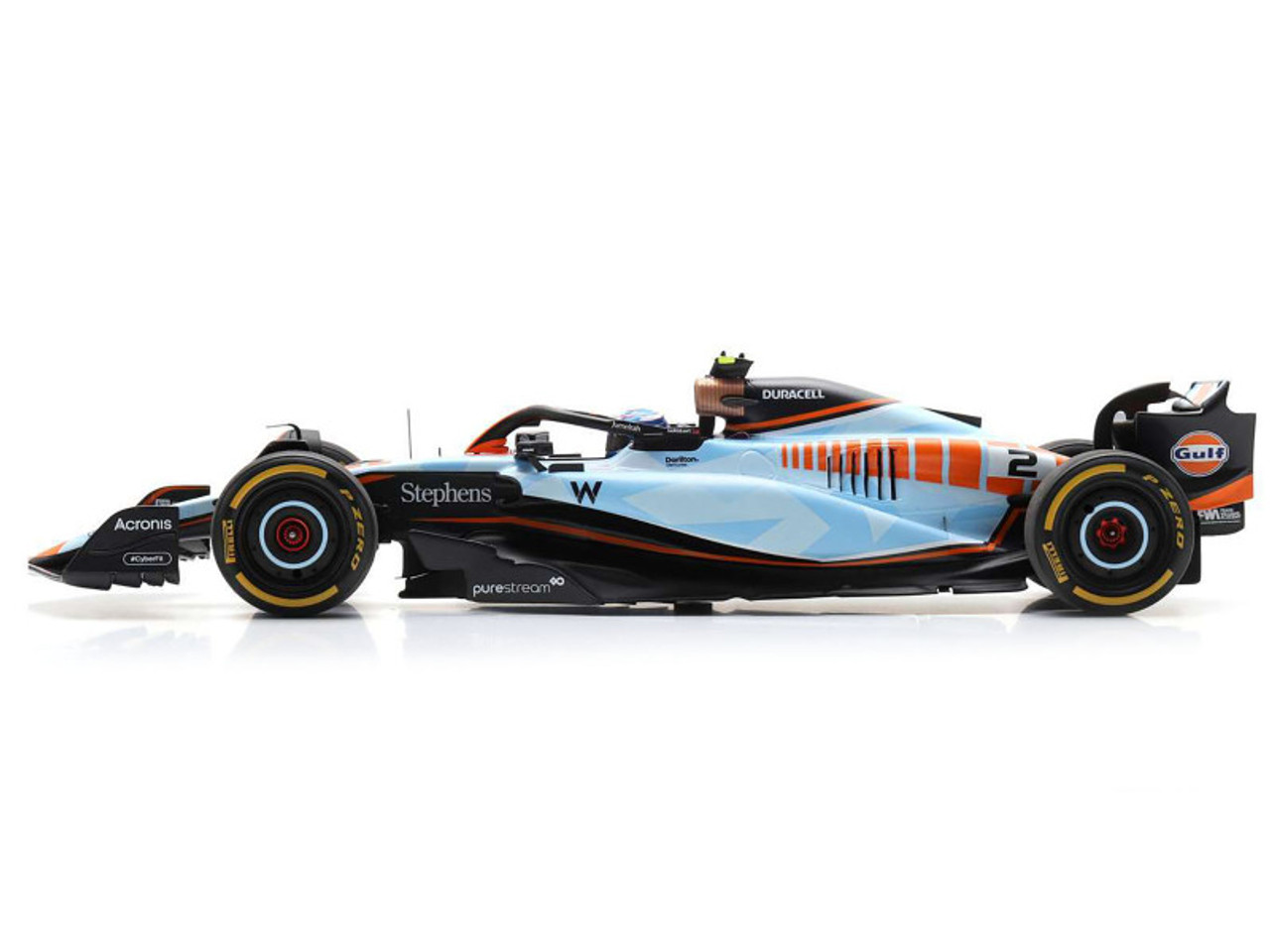 1/18 Spark 2023 Formula 1 Logan Sargeant Williams FW45 Gulf
