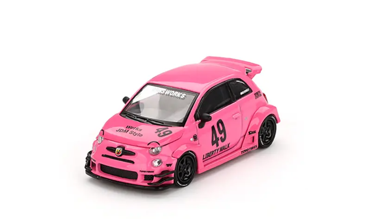 ミニカー CarPin Models Fiat ABARTH 595 1/64 Mini GT Fiat Abarth 595 LB-WORKS x Abas Works (Pink