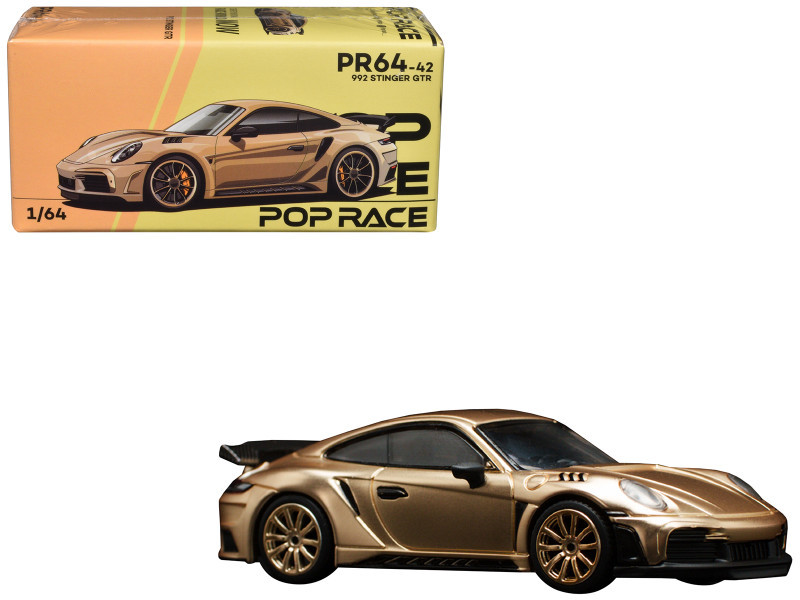 1/64 Poprace Porsche 992 Stinger GTR (Gold Metallic) Diecast Car