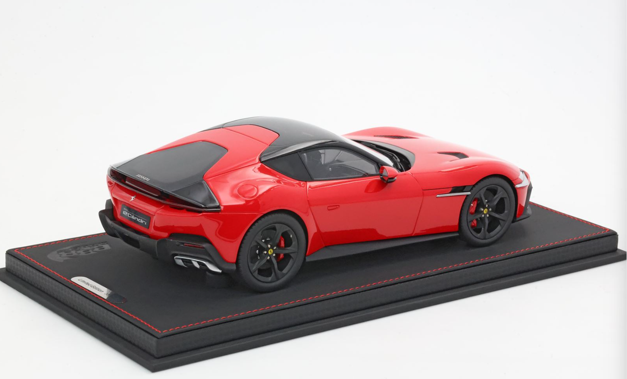 1/18 BBR Ferrari 12 Cilindri Panoramic Roof (Rosso Corsa Red with Matte Black Wheels) Car Model Limited 48 Pieces
