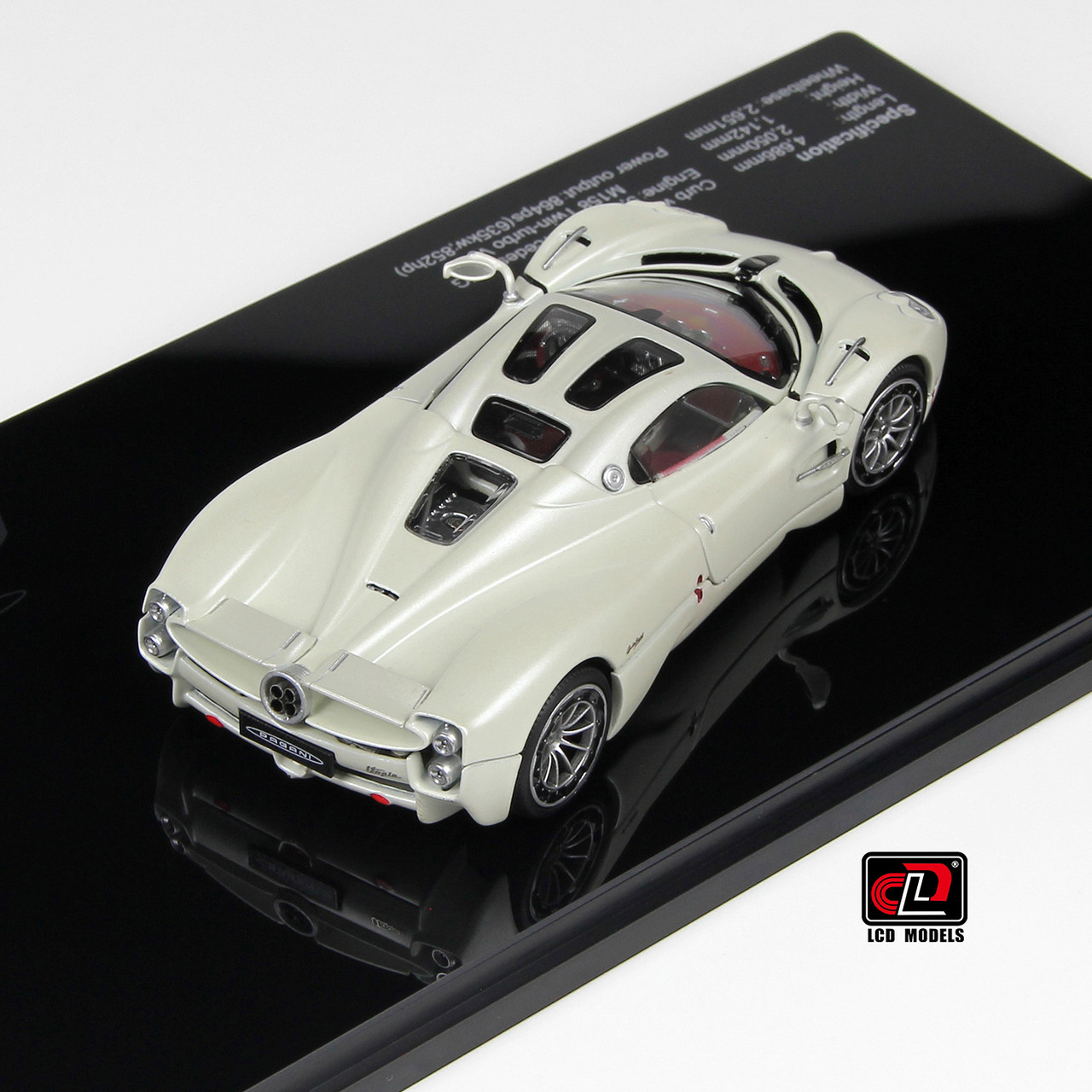 1/43 LCD Pagani Utopia (White) Full Open Diecast Car Model