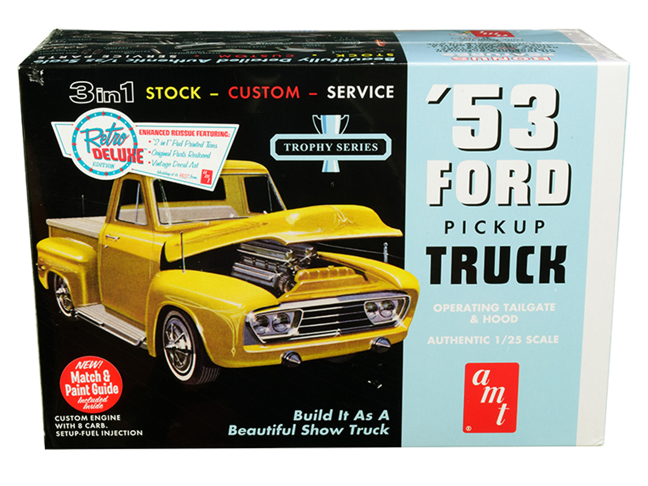 Skill 2 Model Kit 1953 Ford Pickup Truck "Trophy Series" 3 in 1 Kit 1/25 Scale Model by AMT