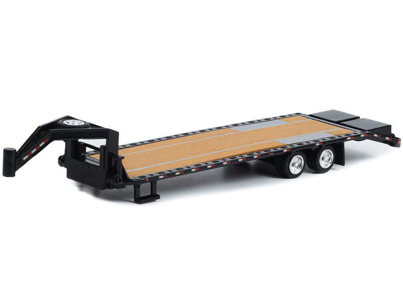 Gooseneck Trailer Black (In Box) 1/64 Diecast Model Car by