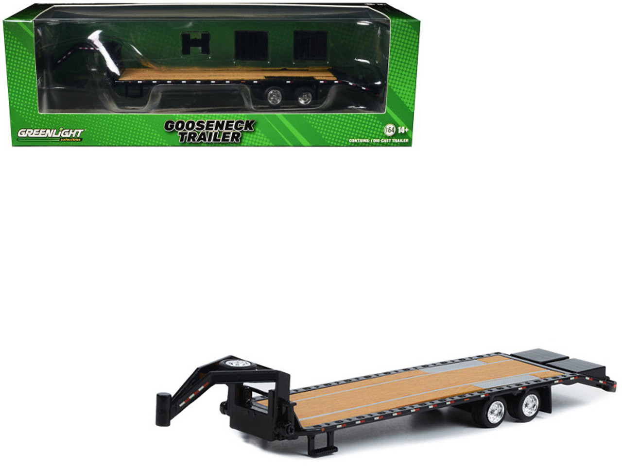 Gooseneck Trailer Black (In Box) 1/64 Diecast Model Car by