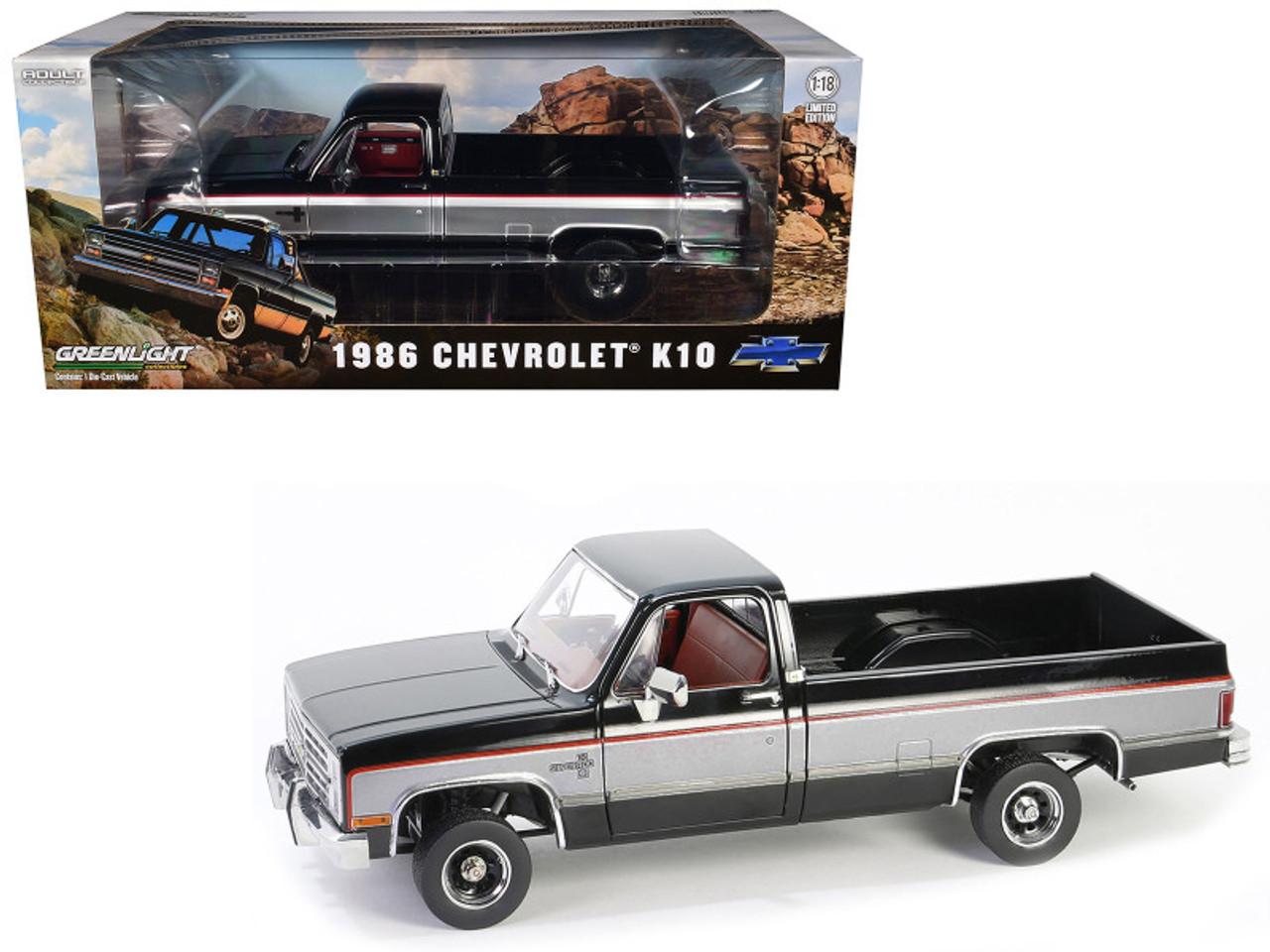 1986 Chevrolet K10 Silverado Pickup Truck Midnight Black and