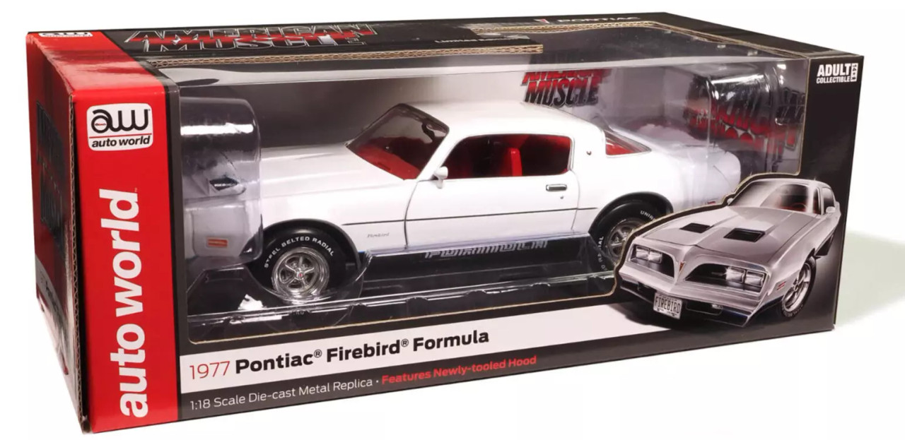 1/18 Auto World 1977 Pontiac Firebird Formula (White) Diecast Car