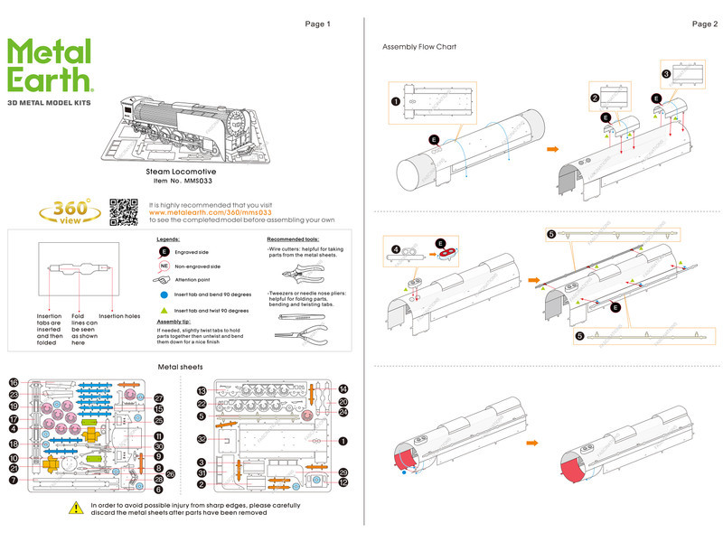 Model Kit Steam Locomotive #844 (Moderate Difficulty) Steel Model