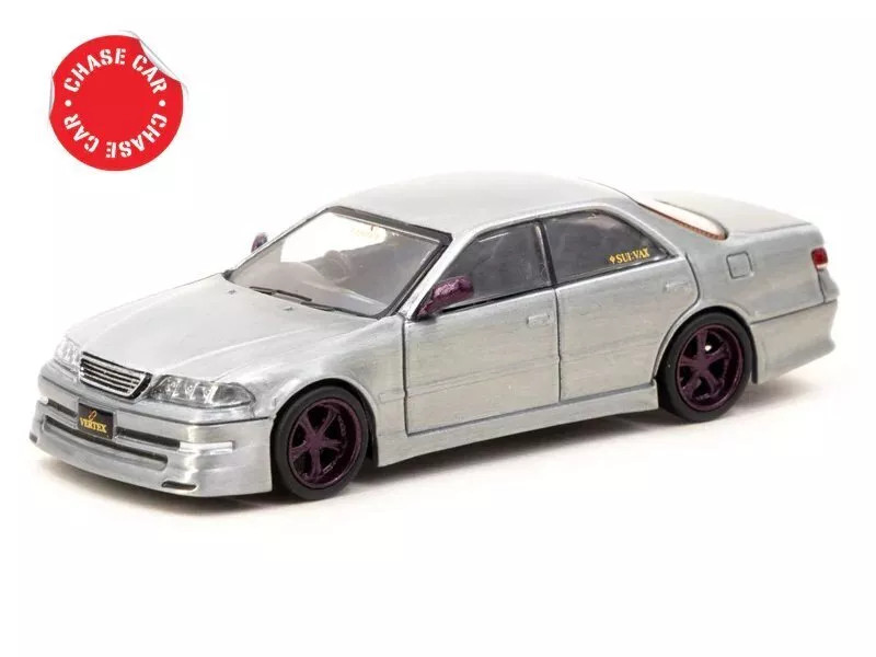CHASE CAR 1/64 Tarmac Works VERTEX Toyota Mark II JZX100 (Chrome