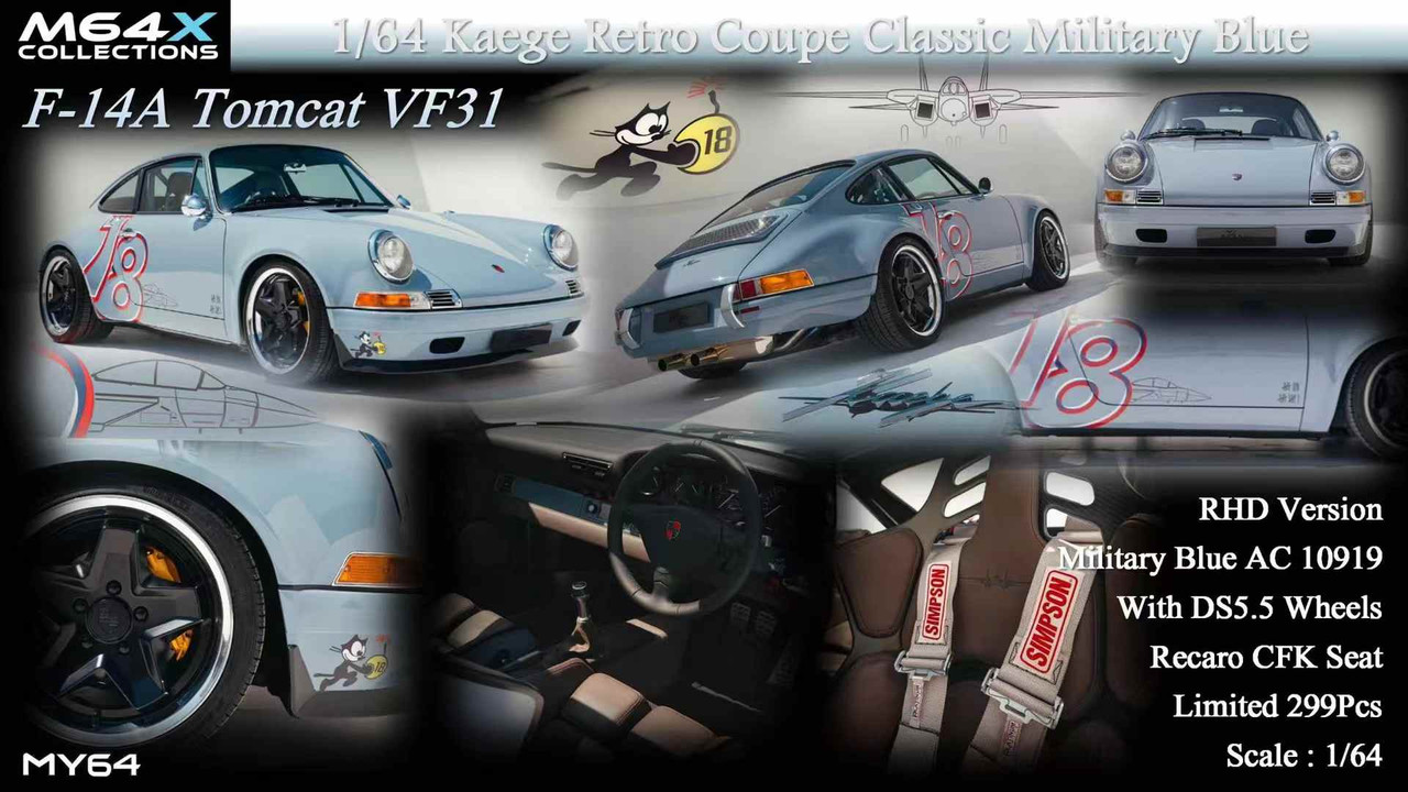 1/64 M64X & MY64 Porsche 911 993 901 F Model Kaege Retro Coupe