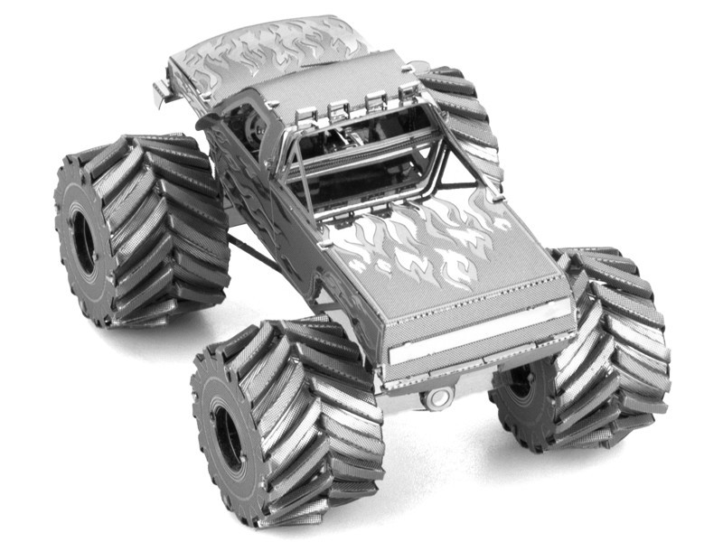 Model Kit Monster Truck with Flame Graphics (Moderate Difficulty