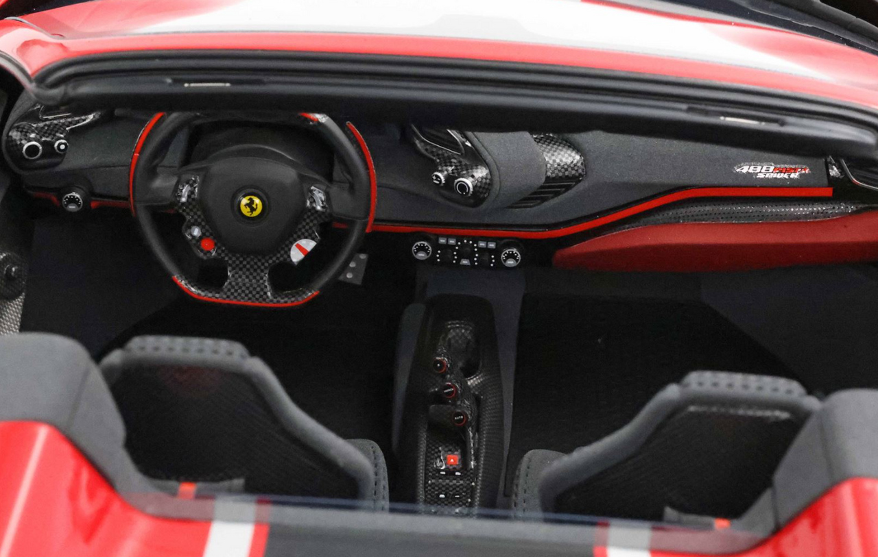 1/12 BBR Ferrari 488 Pista Spider Open Roof (Rosso Corsa Red) Resin Car Model