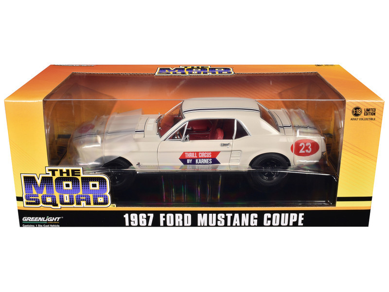 Greenlight 1:18 1967 Ford Mustang Coupé #23 – Thrill Circus Di Karnes – Modello Diecast, Nuovo