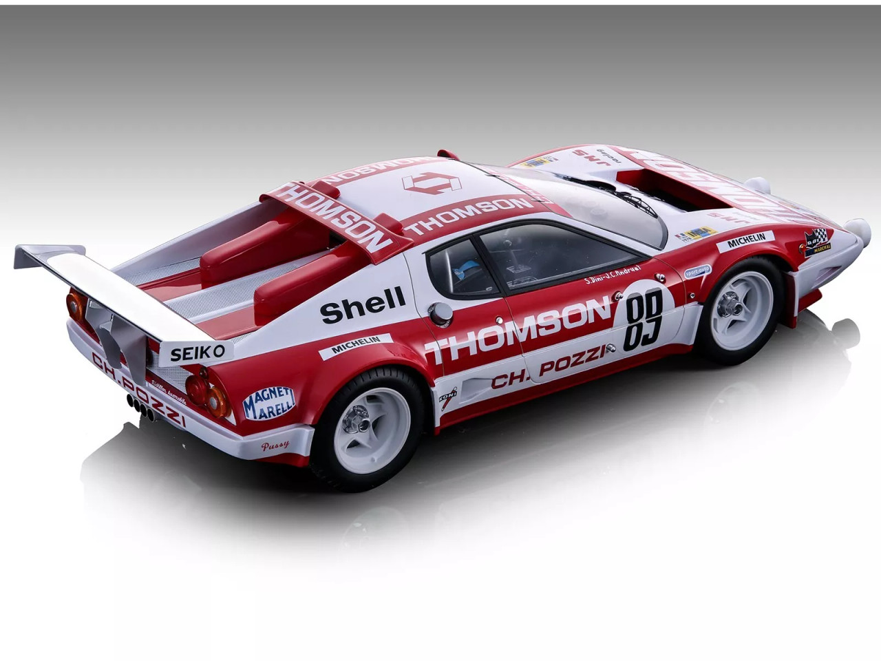 1/18 Tecnomodel Ferrari 512BB Le Mans 24h 1978 Thomson-Pozzi Car