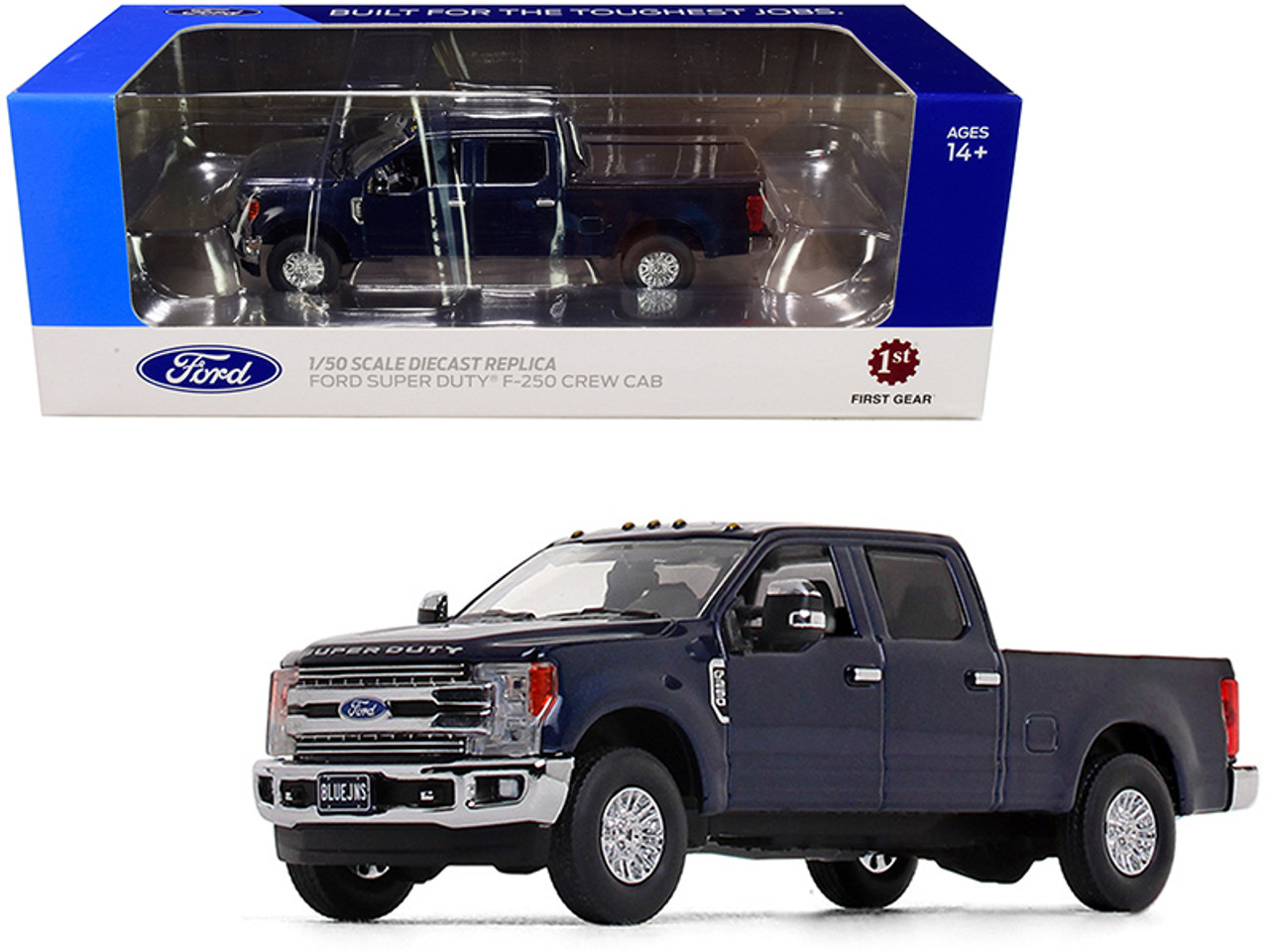 Ford F-250 Crew Cab Super Duty Pickup Truck Blue Jeans Dark 1/50 Diecast Model Car by First Gear