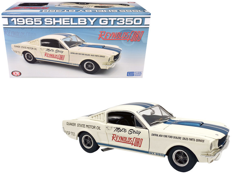 1/18 ACME 1965 Ford Mustang Shelby GT350 Reynolds Ford (White with