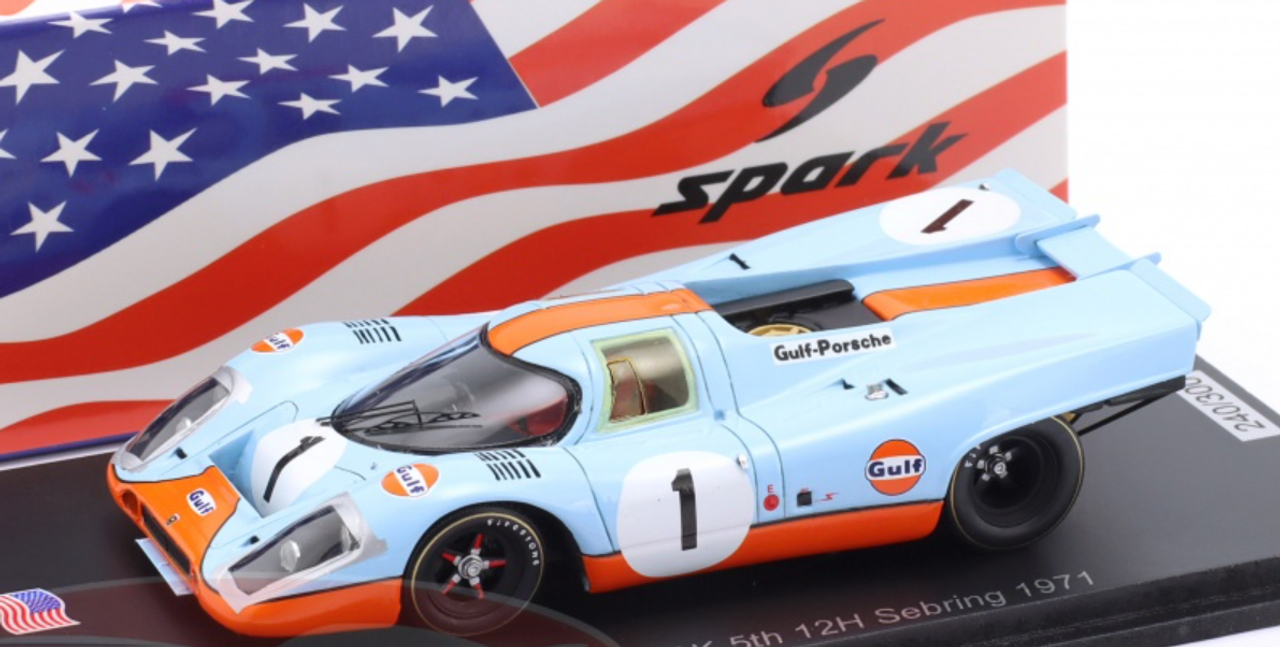 1/43 Spark Porsche 917 K No.1 5th 12H Sebring 1971 J. Siffert - D. Bell Car Model