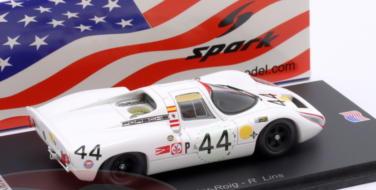1/43 Spark Porsche 907 No.44 4th 12H Sebring 1969 A. Soler-Roig - R. Lins Car Model
