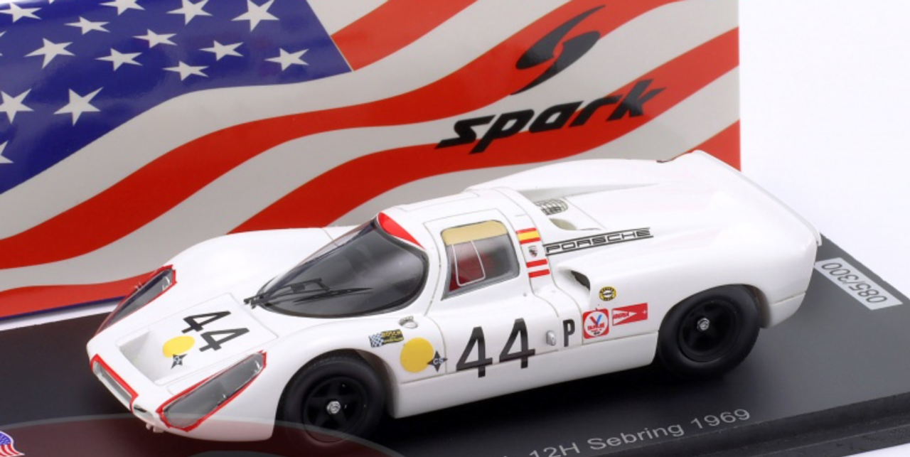 1/43 Spark Porsche 907 No.44 4th 12H Sebring 1969 A. Soler-Roig - R. Lins Car Model