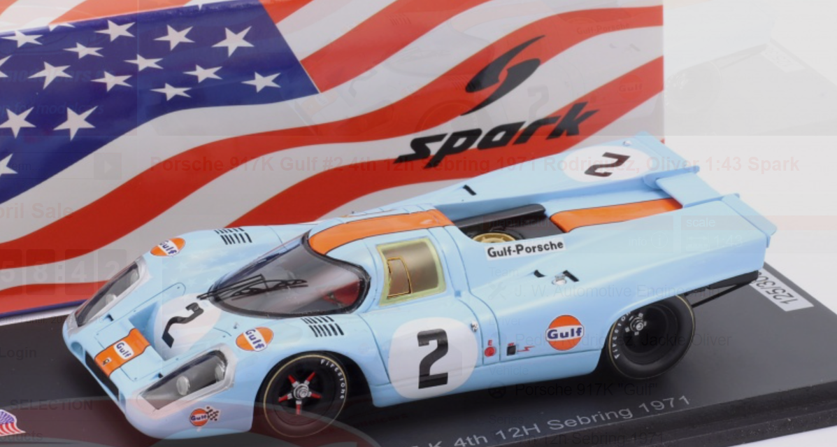 1/43 ルマン spark Porsche 917 LH #21 MARTINI 1971 Le Mans 24h