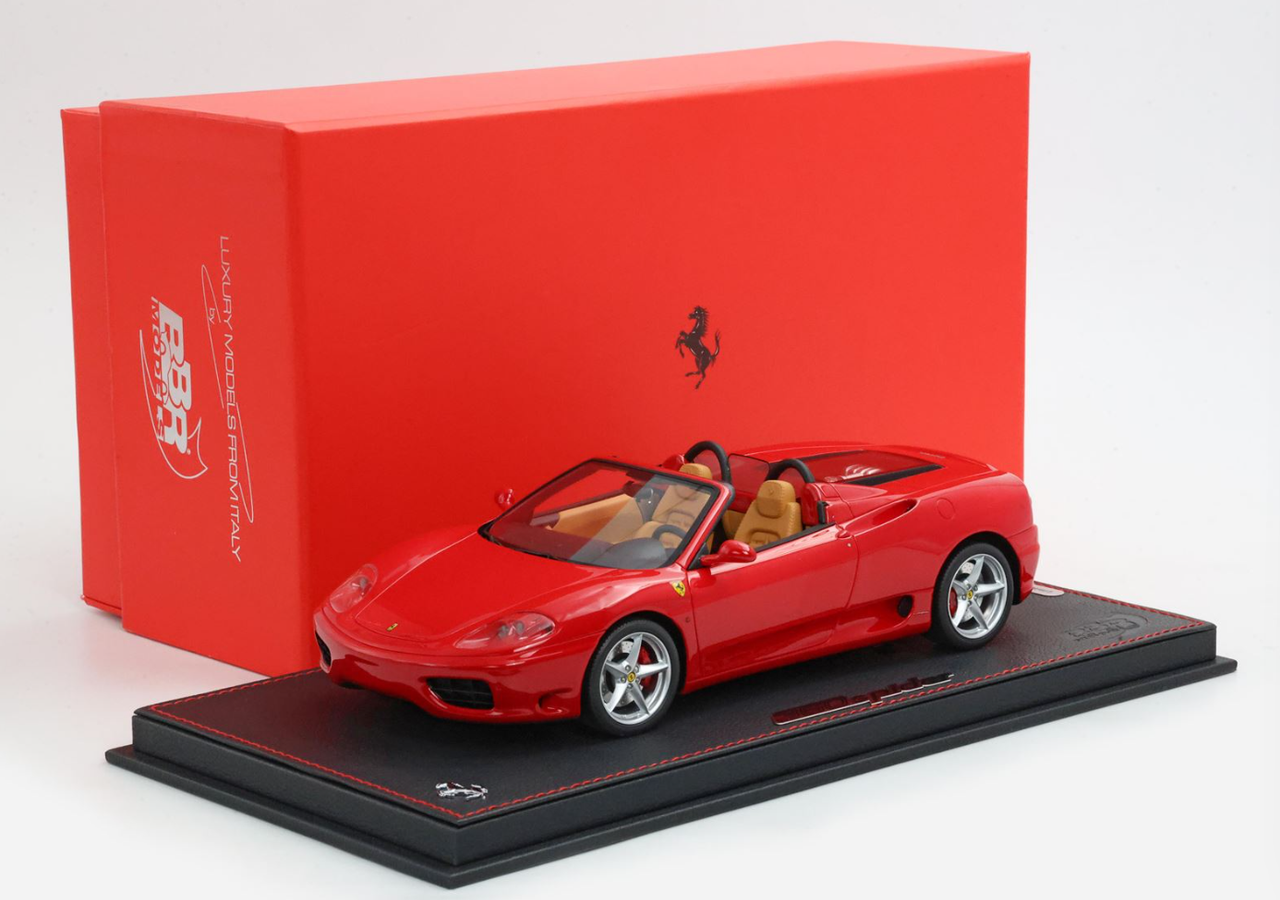 1/18 BBR Ferrari 360 Modena Spider (Rosso Corsa Red with Beige Interior) Car Model