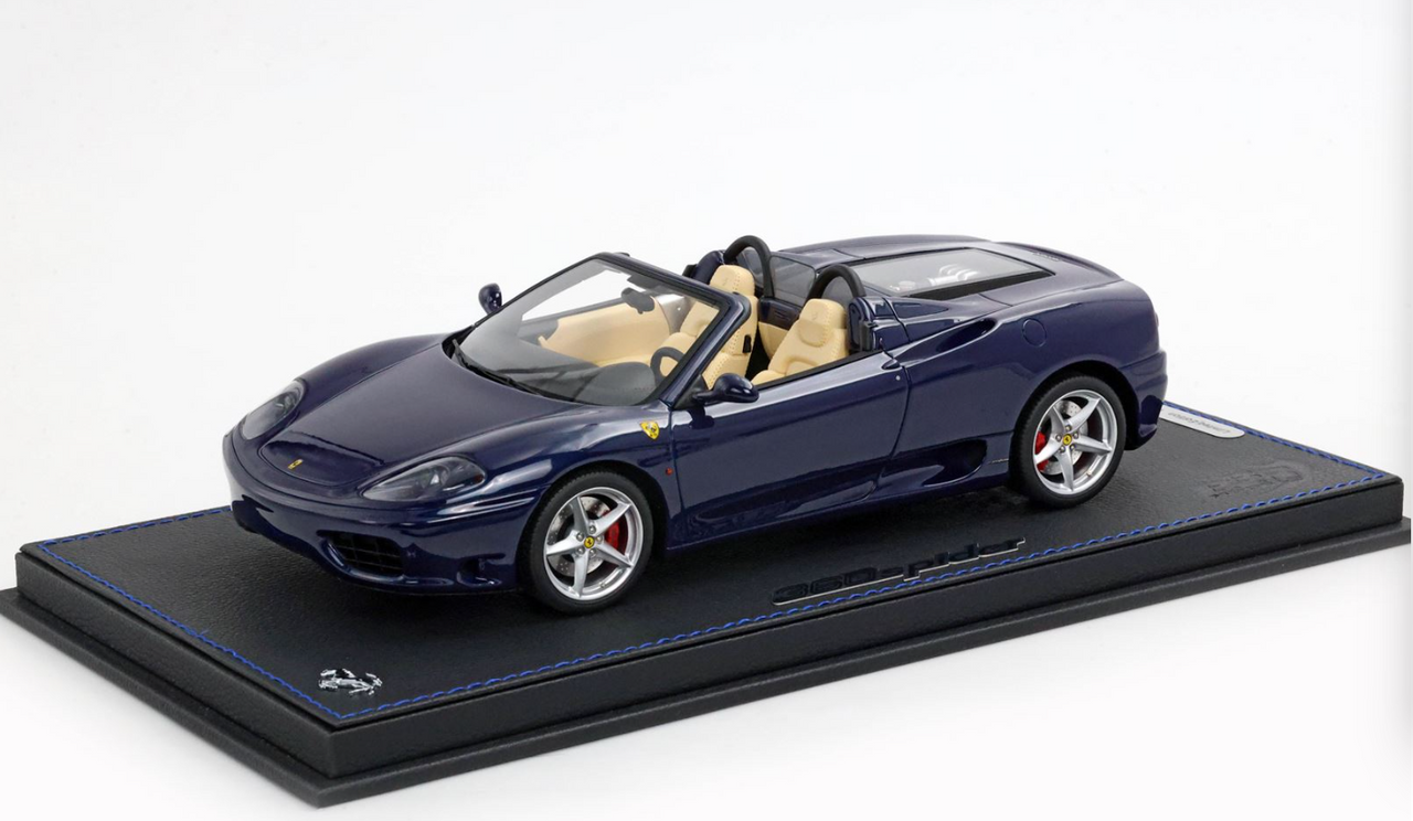 1/18 BBR Ferrari 360 Modena Spider (Le Mans Blue with Cream Interior) Car Model