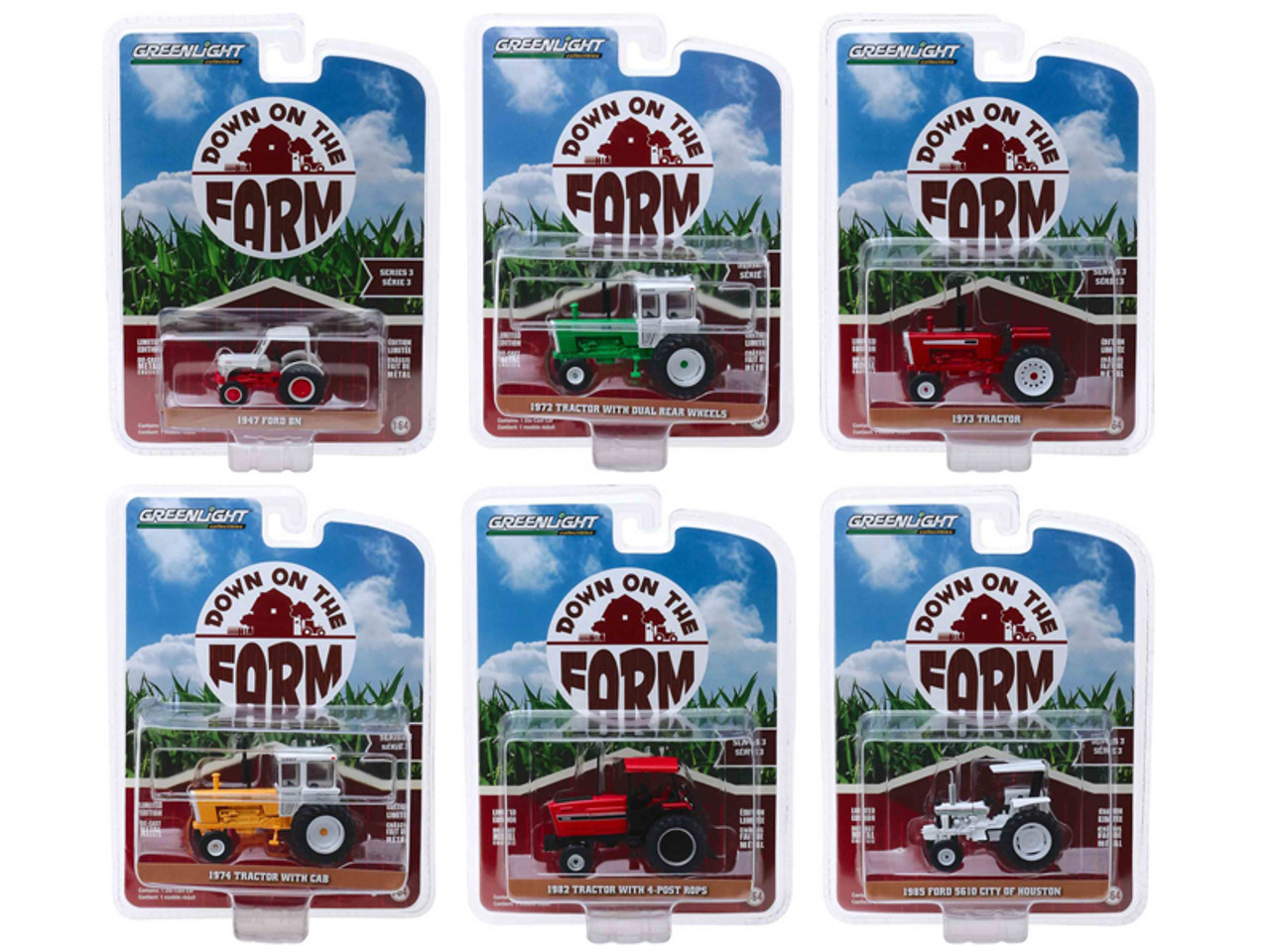 "Down on the Farm" Series 3, Set of 6 pieces 1/64 Diecast Models by Greenlight