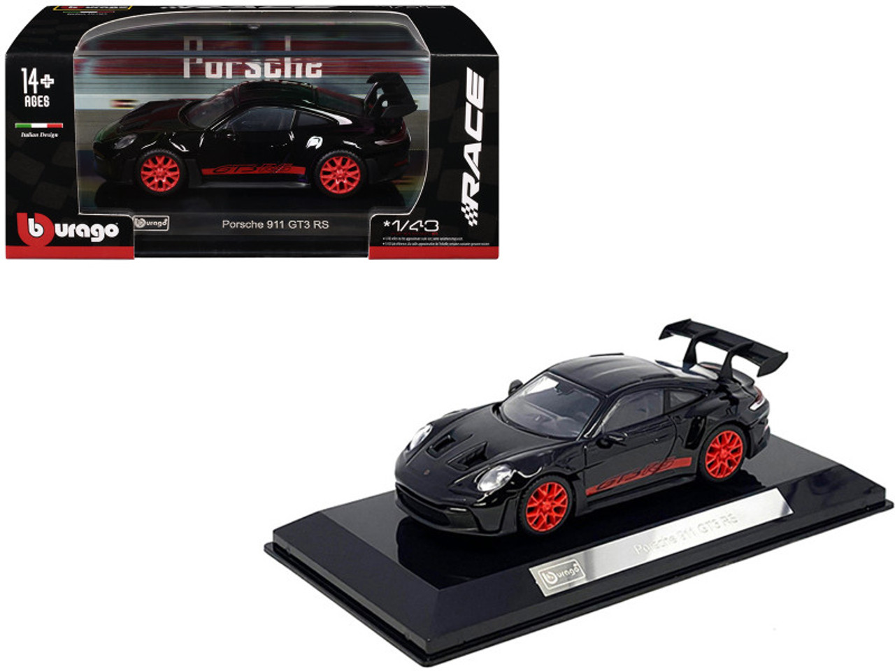 AUTOTart Porsche 911 GT3 RS1/12ブラック 1/12 AUTOart PORSCHE 911 (997) GT3 RS - BLACK WITH ORANGE