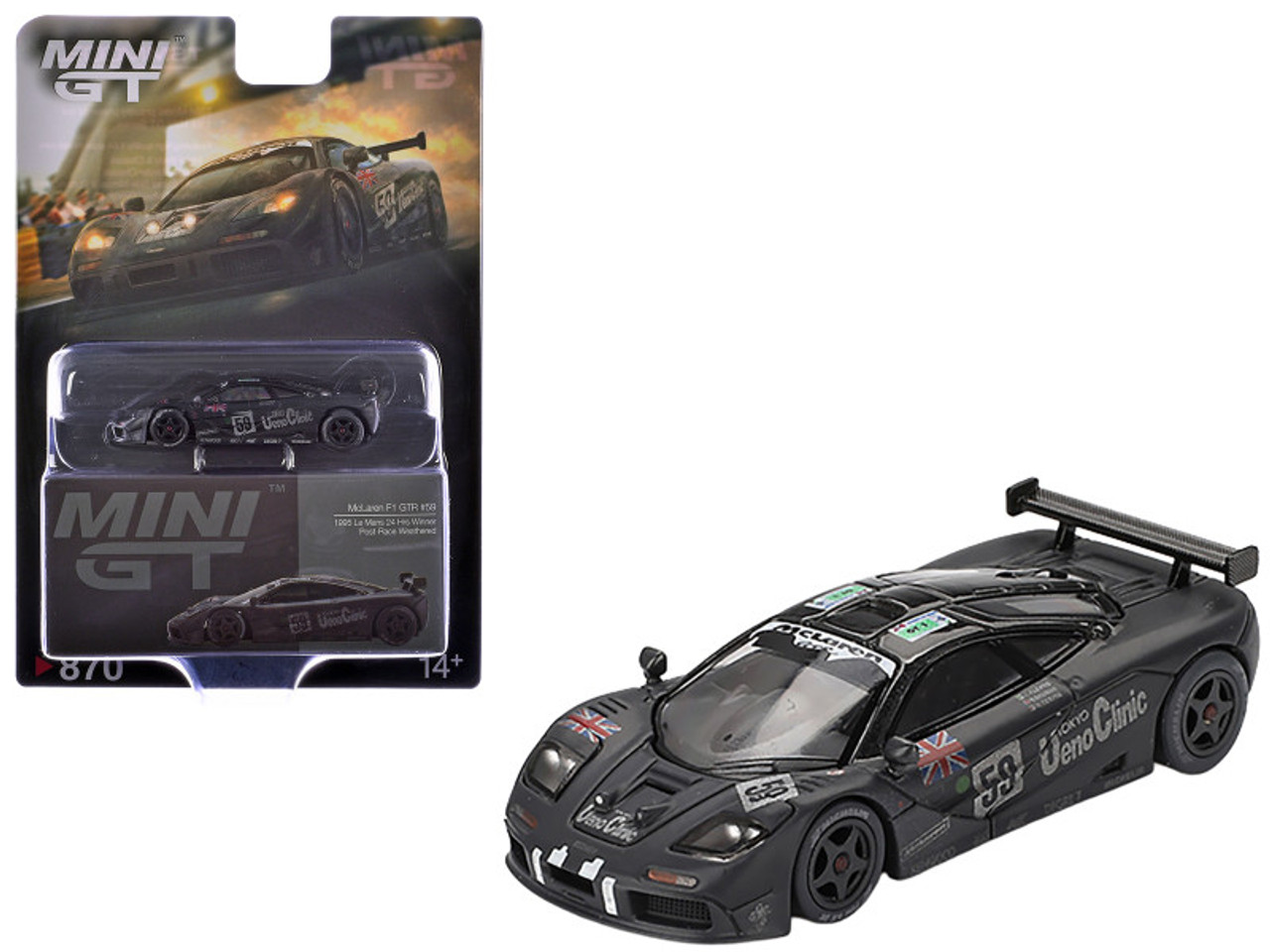 1/64 Mini GT 1995 McLaren F1 GTR #59 Le Mans 24Hr Winner Post-Race Weathered Diecast Car Model