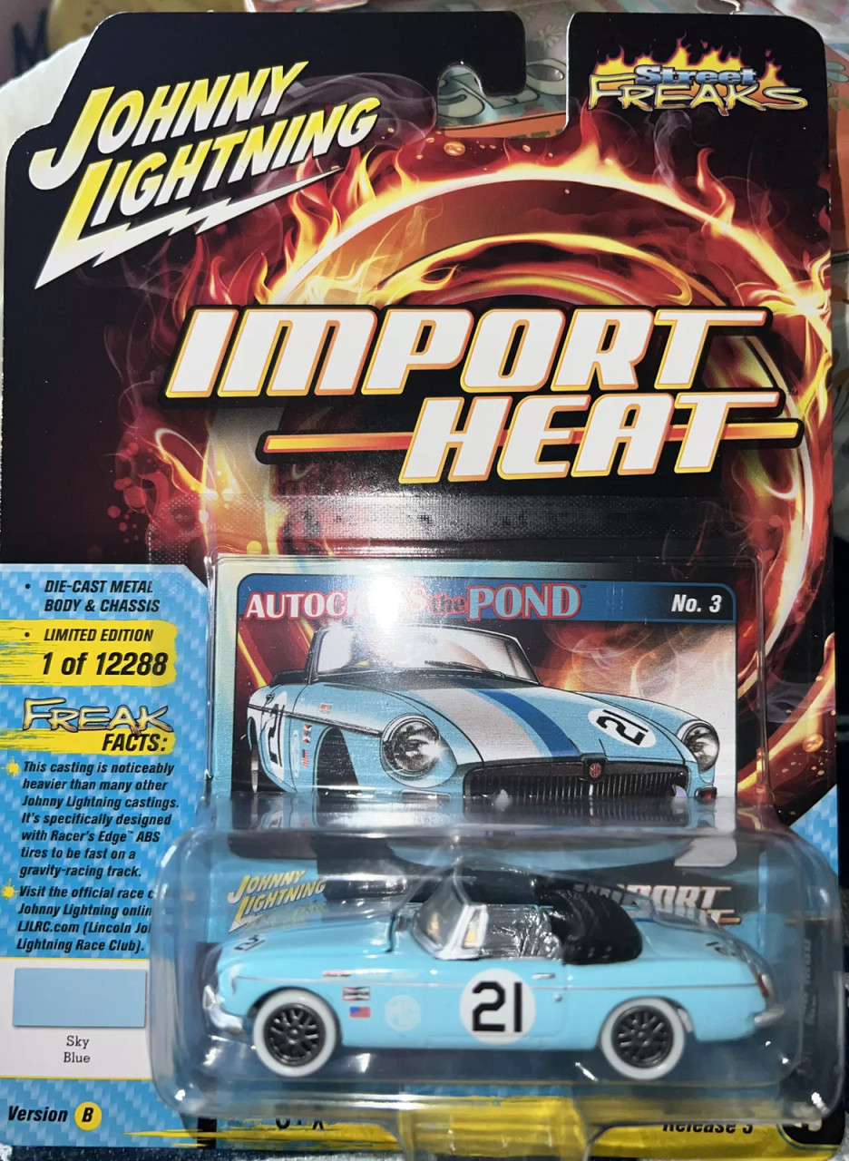 フィギア 1/64 Johnny Lightning Street Freaks Import Heat 1963 MG MGB White