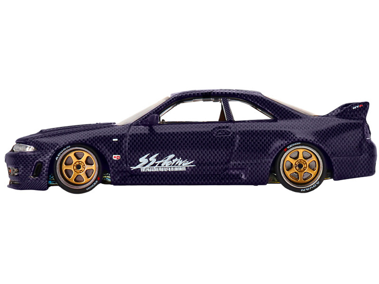 1/64 Kaido House x Mini GT Nissan Skyline GT-R (R33) Active Carbon R V2 (Purple Carbon) Diecast Car Model