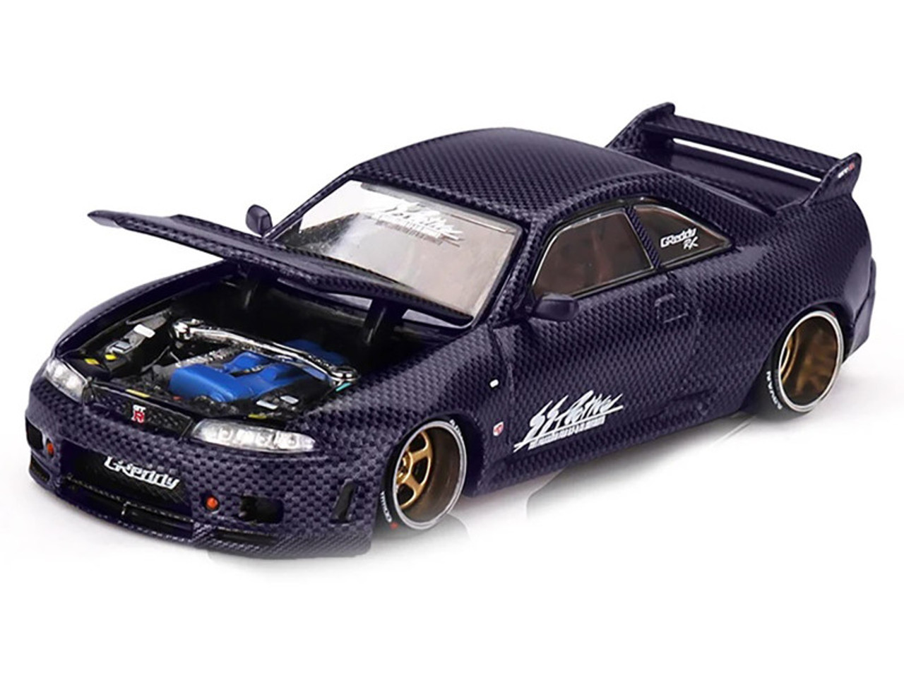 1/64 Kaido House x Mini GT Nissan Skyline GT-R (R33) Active Carbon R V2 (Purple Carbon) Diecast Car Model