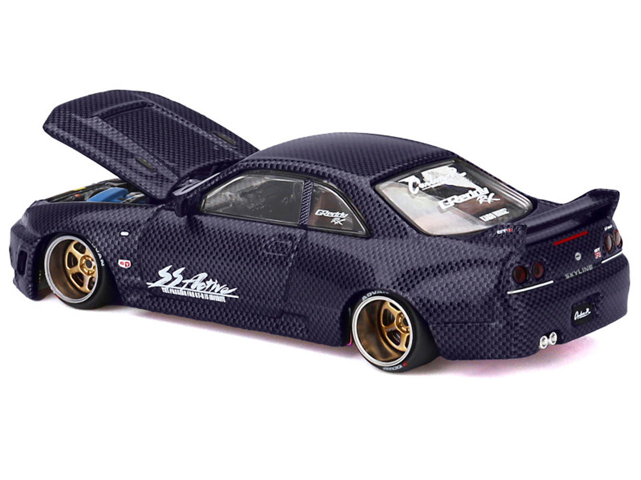1/64 Kaido House x Mini GT Nissan Skyline GT-R (R33) Active Carbon R V2 (Purple Carbon) Diecast Car Model