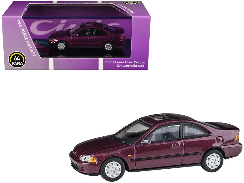 1/64 Paragon 1995 Honda Civic Coupe EJ1 (Camellia Red) Diecast Car