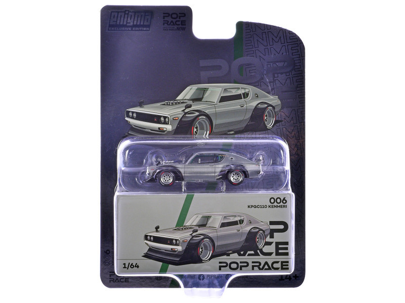 1/64 Poprace Nissan Skyline KPGC110 Kenmeri (Silver) Diecast Car