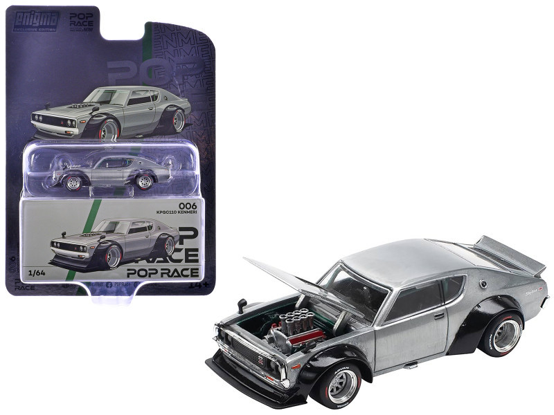 1/64 Poprace Nissan Skyline KPGC110 Kenmeri (Silver) Diecast Car
