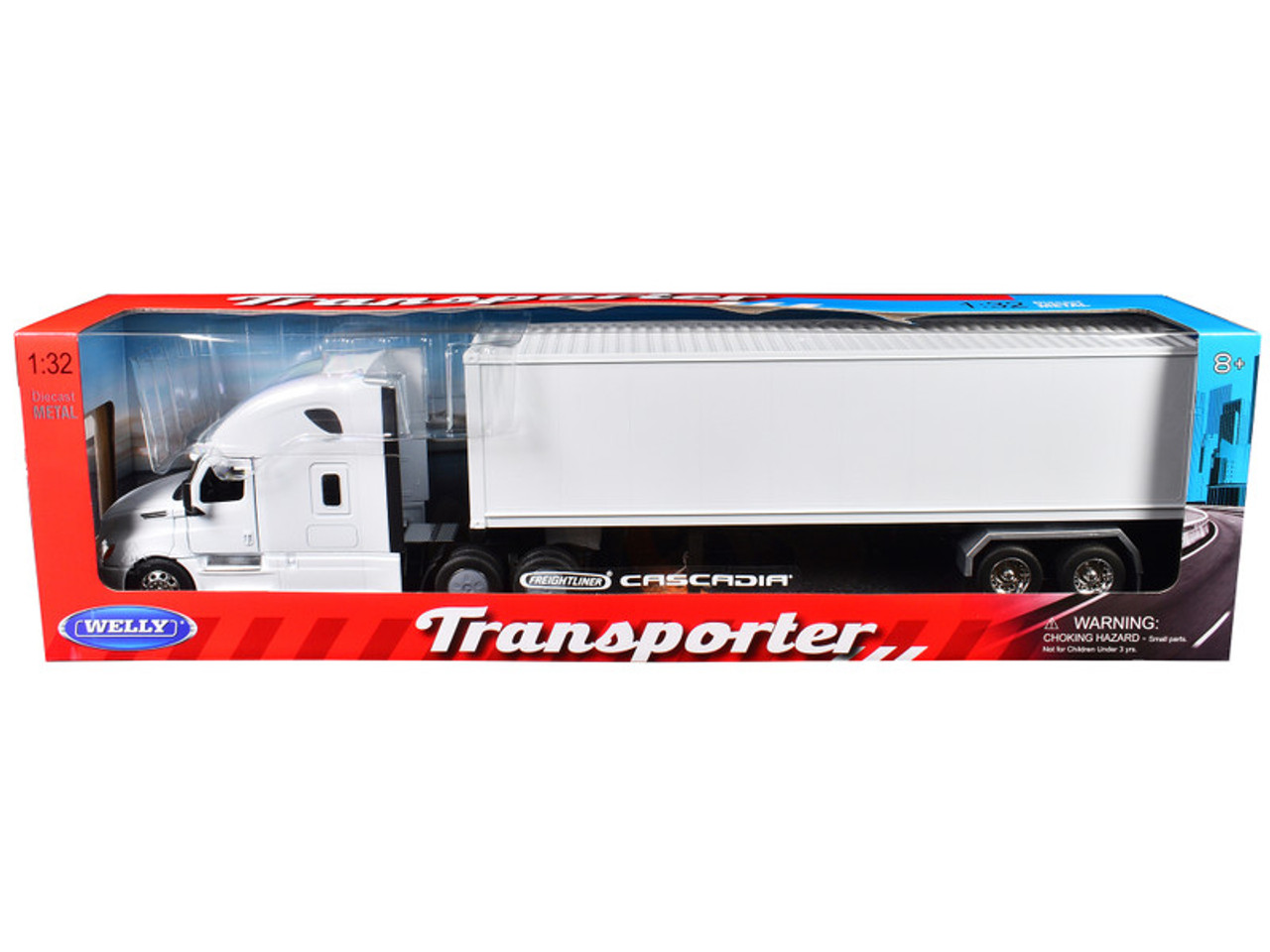 Freightliner Cascadia Truck White with White Container