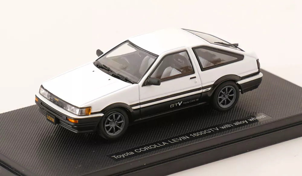 EBBRO 【TOYOTA Corolla Levin 1600 TE27 】 1/43 Ebbro Toyota Corolla Levin 1600 GTV (White & Black) Car Model