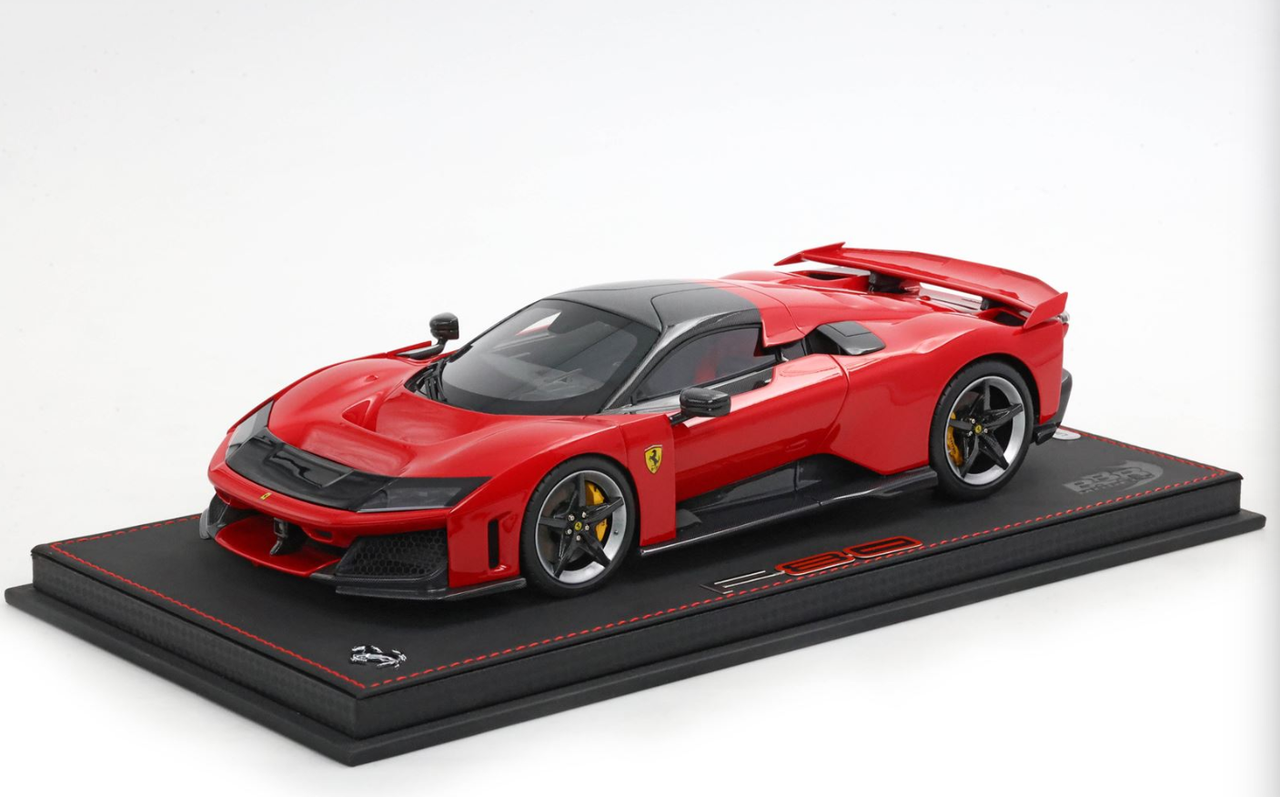 1/18 BBR Ferrari F80 Optional Carbon (Rosso Corsa Red with Carbon Silver Wheels) Car Model