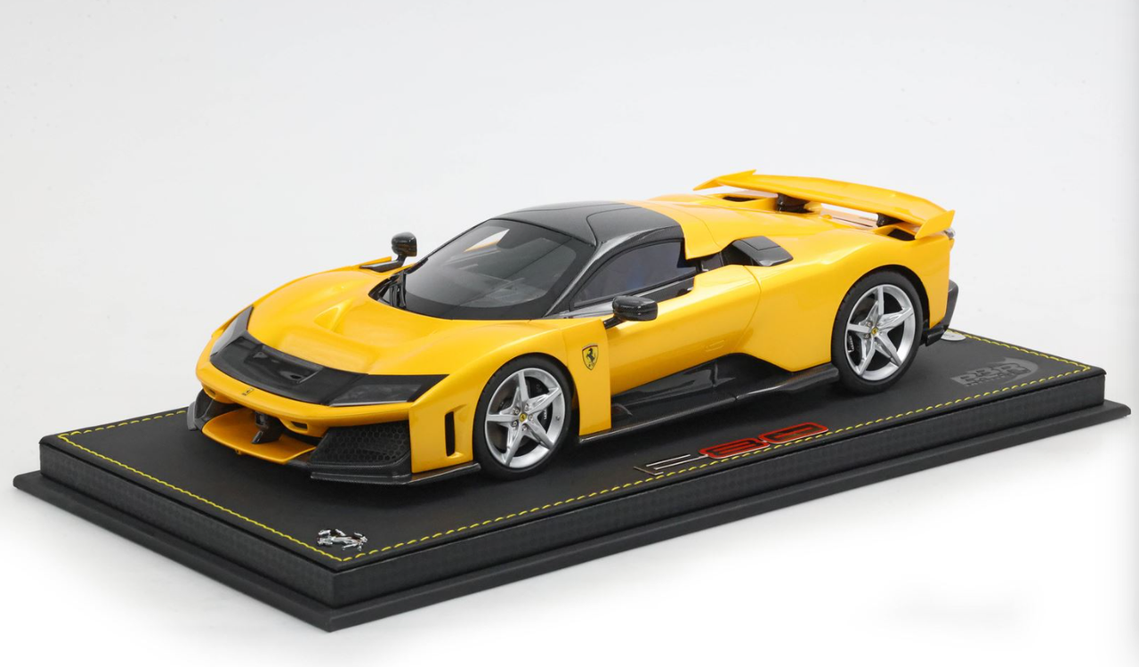 1/18 BBR Ferrari F80 Optional Carbon (Giallo Tristrato Yellow with Silver Wheels) Car Model