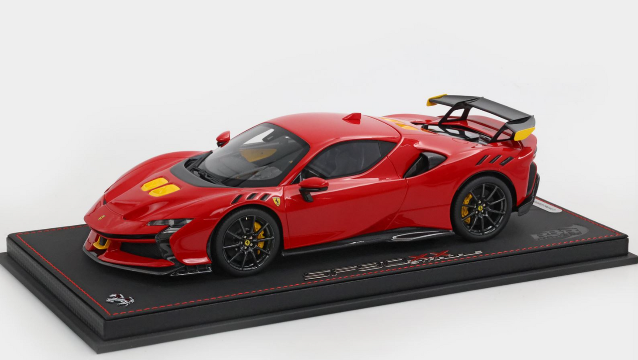 1/18 BBR Ferrari SF90 XX Stradale (Rosso Corsa Red with Carbon Wheels) Car Model Limited 50 Pieces 1/18 BBR Ferrari SF90 XX Stradale (Rosso Corsa Red with Carbon Wheels) Car Model Limited 50 Pieces