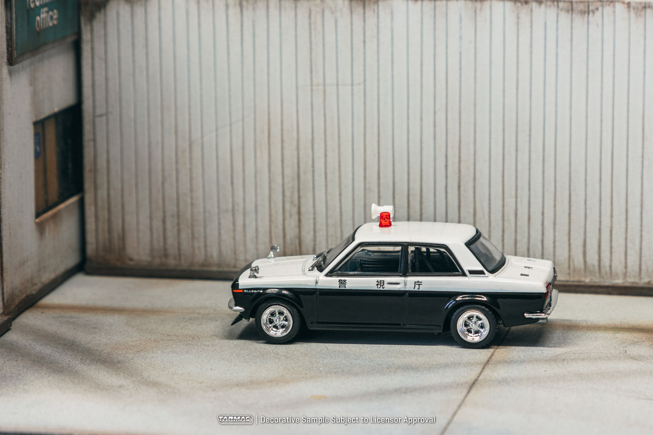 1/64 Tarmac Works Datsun 510 Police Car Diecast Car Model