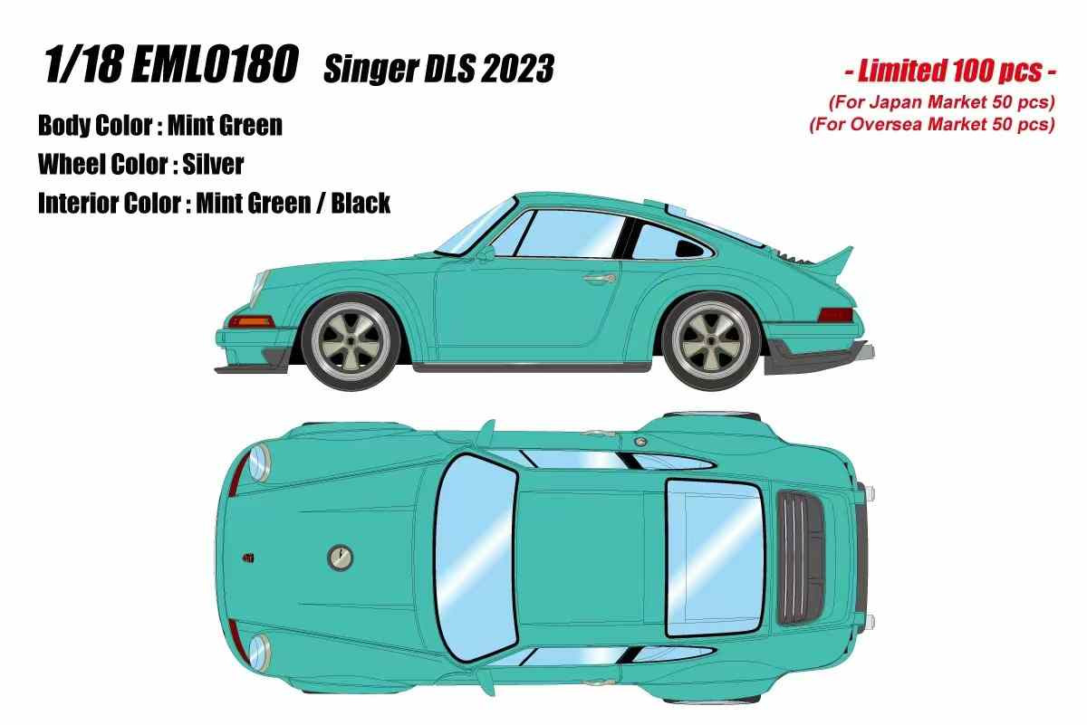 1/18 Make Up 2023 Porsche 911 964 Singer DLS (Mint Green) Car