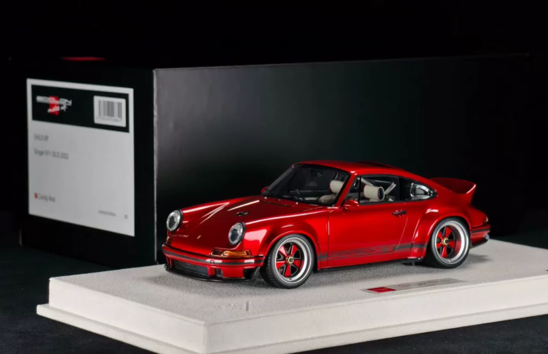 1/18 Make Up 2023 Porsche 911 964 Singer DLS (Candy Red) Car Model