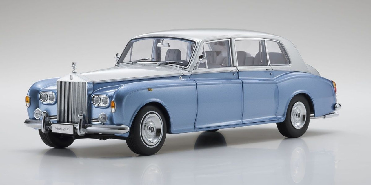 1/18 Kyosho Rolls Royce Phantom VI (Light blue / silver) Diecast Car Model