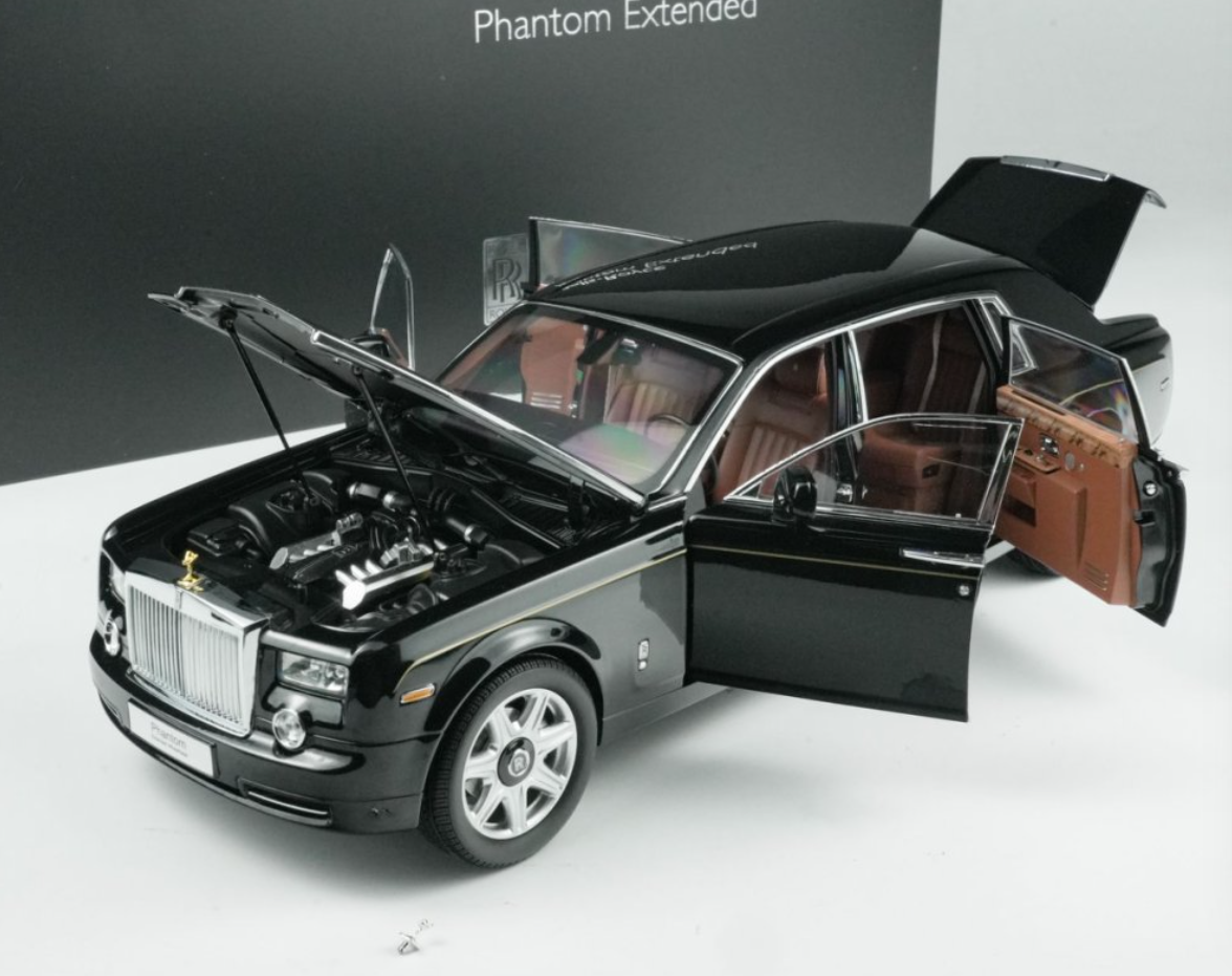 1/18 Kyosho Rolls-Royce Phantom EWB Extended Wheel Base (Diamond Black) Diecast Car Model