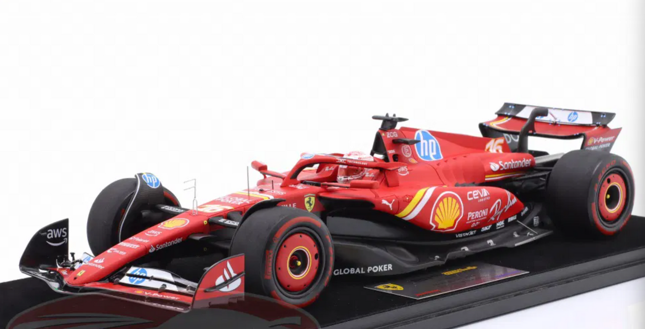 1/18 Looksmart 2024 Formula 1 Ferrari SF-24 Mexico GP 3rd Place #16 Charles Leclerc Car Model