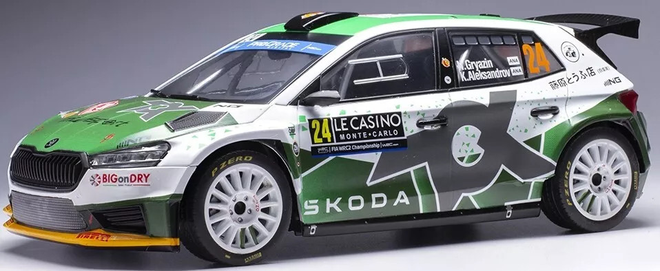1/18 Ixo 2023 Skoda Fabia RS Rally2 #24 Rallye Monte Carlo